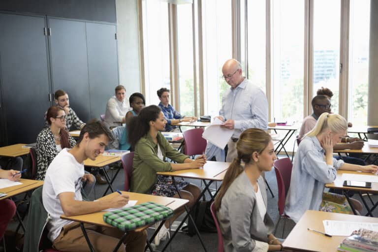 Teacher with a group of adult students